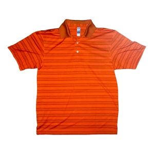 PGA TOUR Men's Airflux Orange Striped Shirt -Medium
